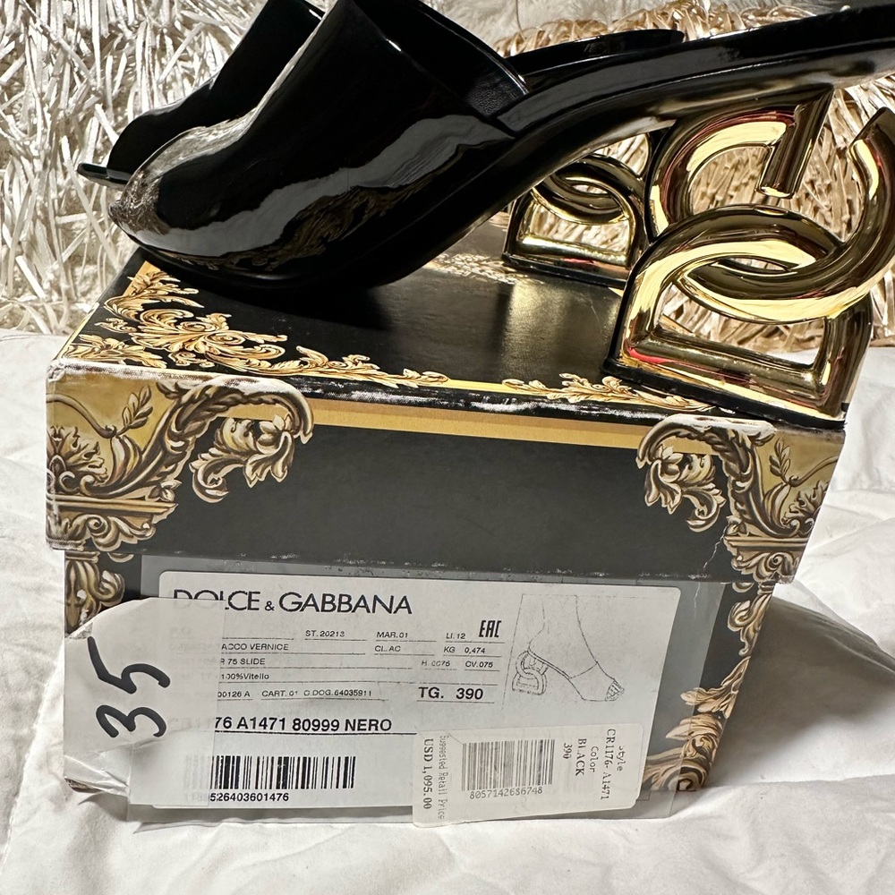 Dolce & Gabbana Black and Gold Heels